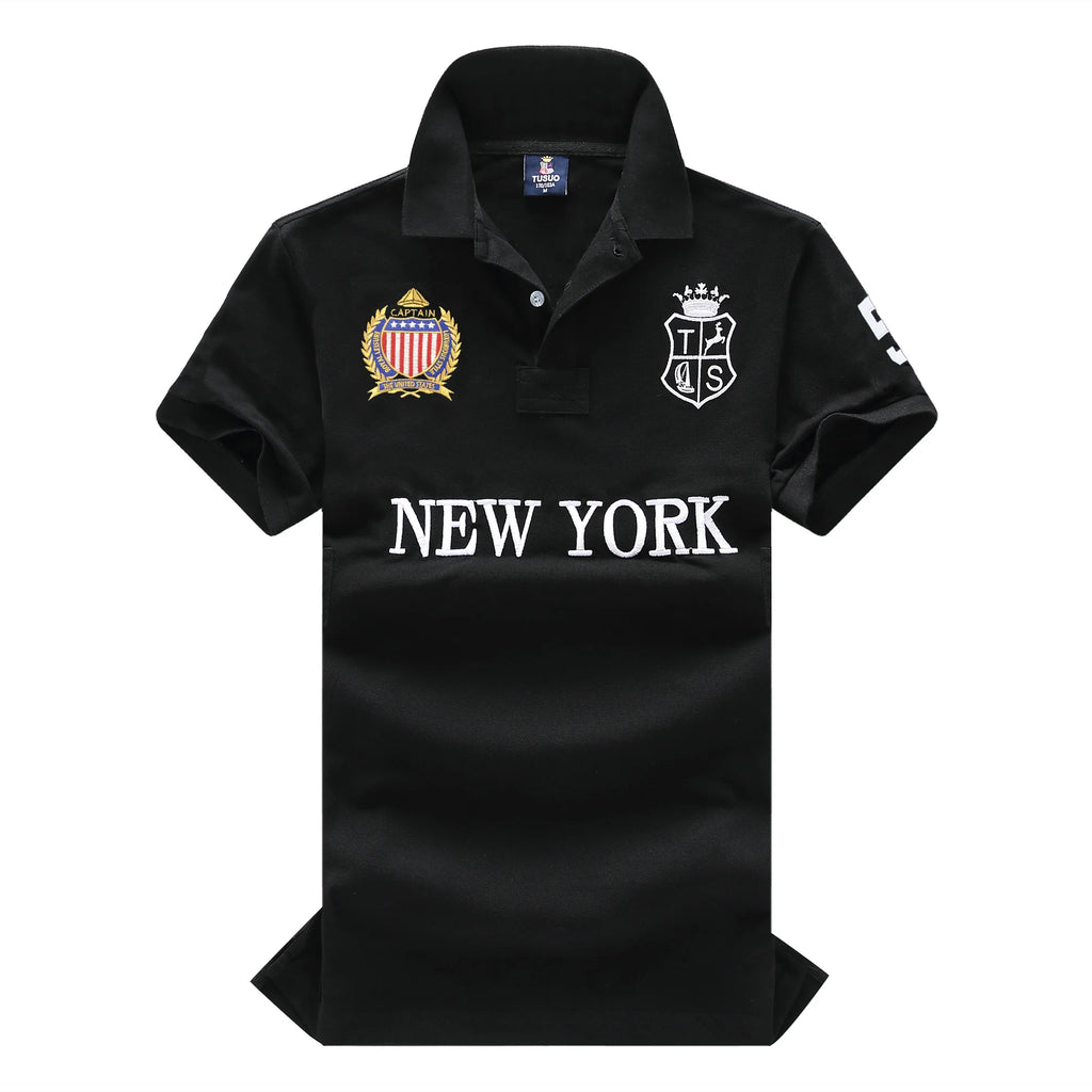 Contrast Embroidery Polo Shirt