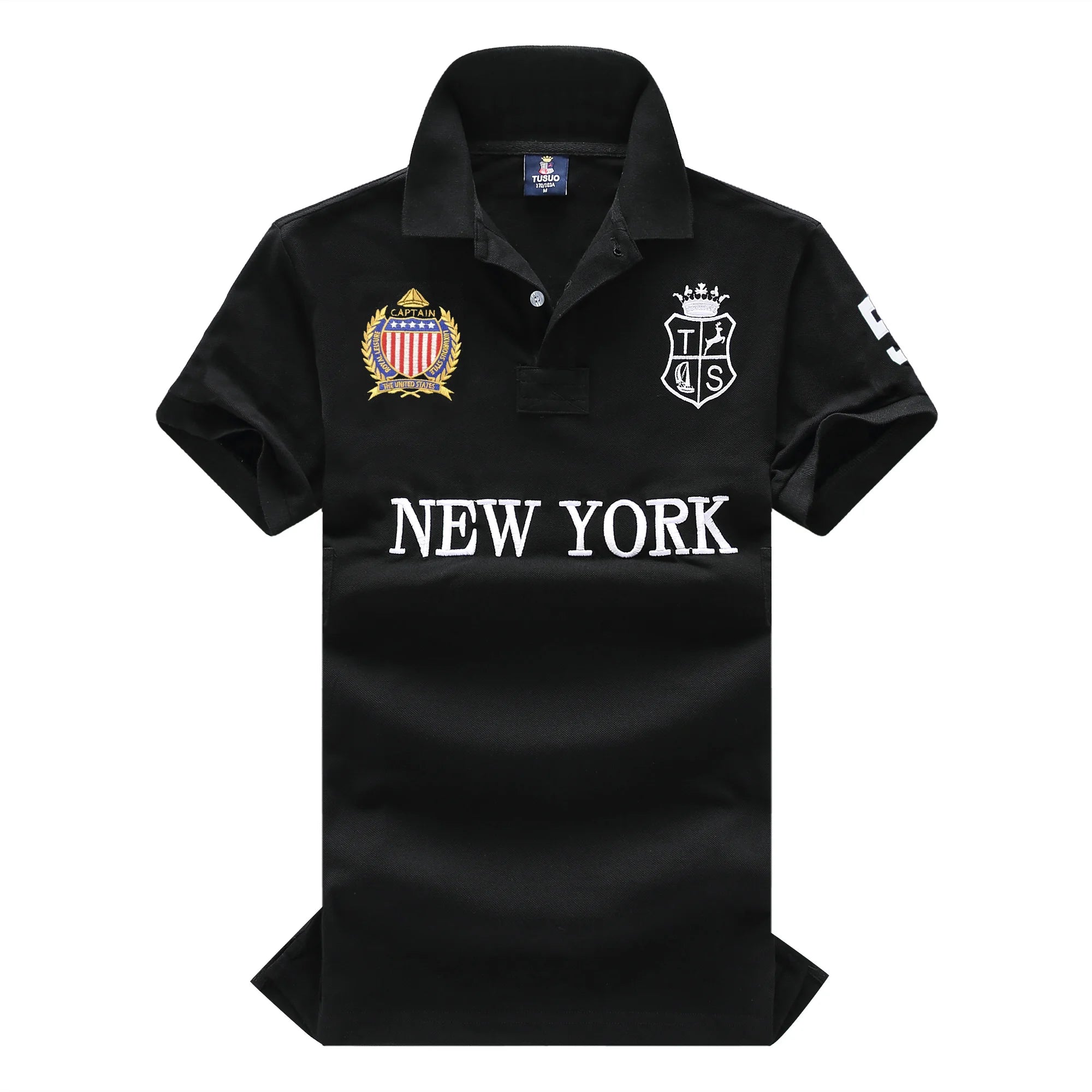 Contrast Embroidery Polo Shirt