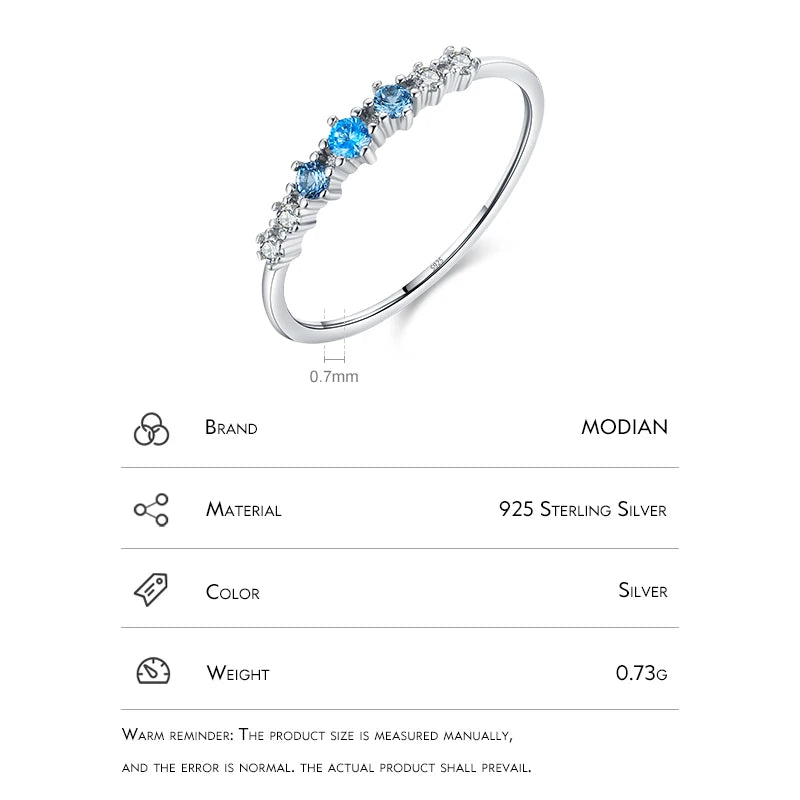 Sterling Silver Blue Zirconia Ring