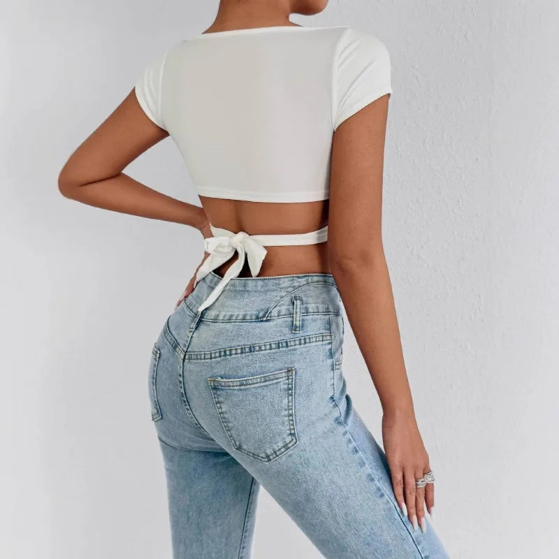 Women's Tie-Dye Mesh See-Through Straight Pants