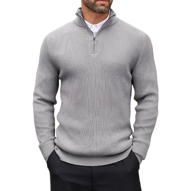 Men's Quarter-Zip Mock Neck Slim Sweater