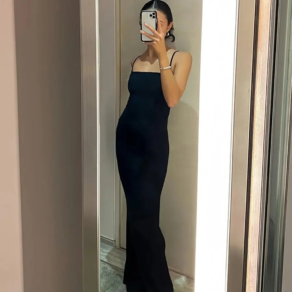 Sleeveless Backless Maxi Slip Dress