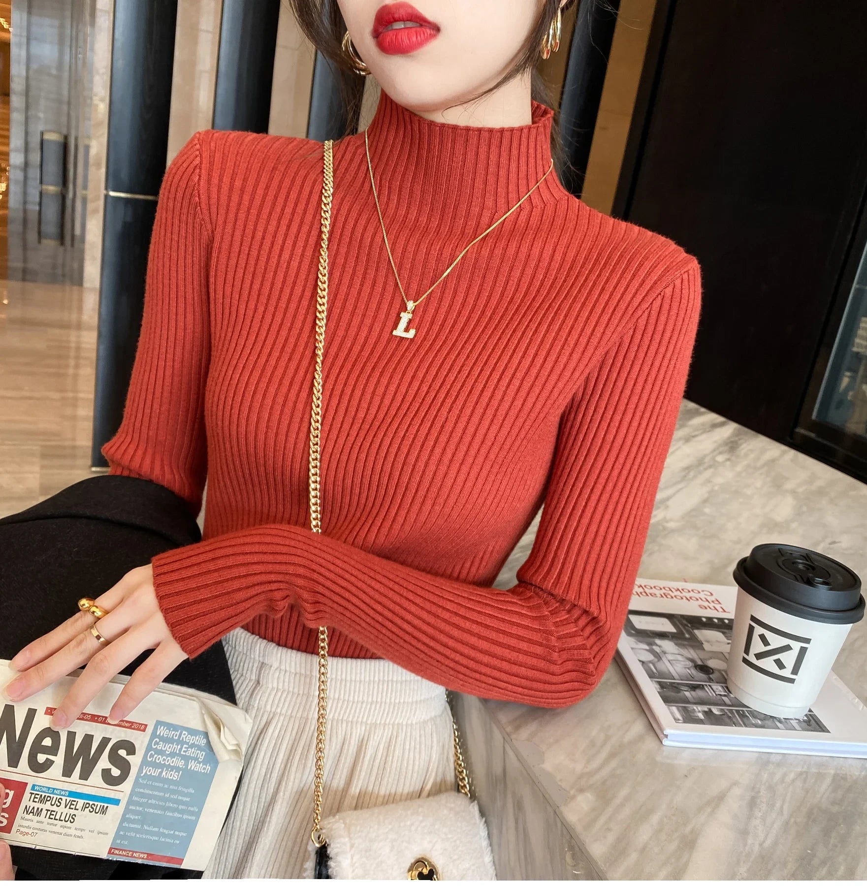Women's Slim Knit Pullover Sweater