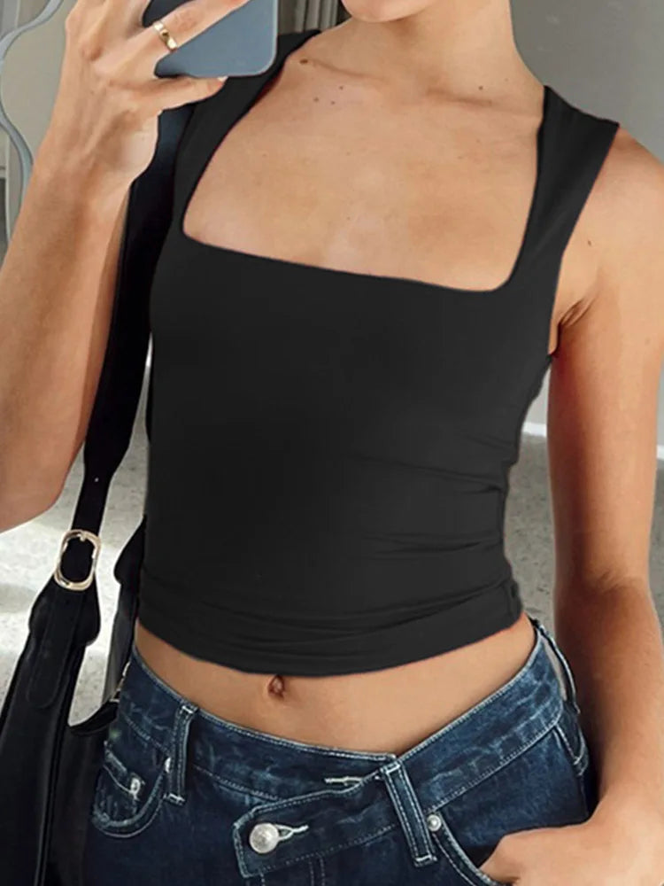 Sleeveless Crop Tank Top