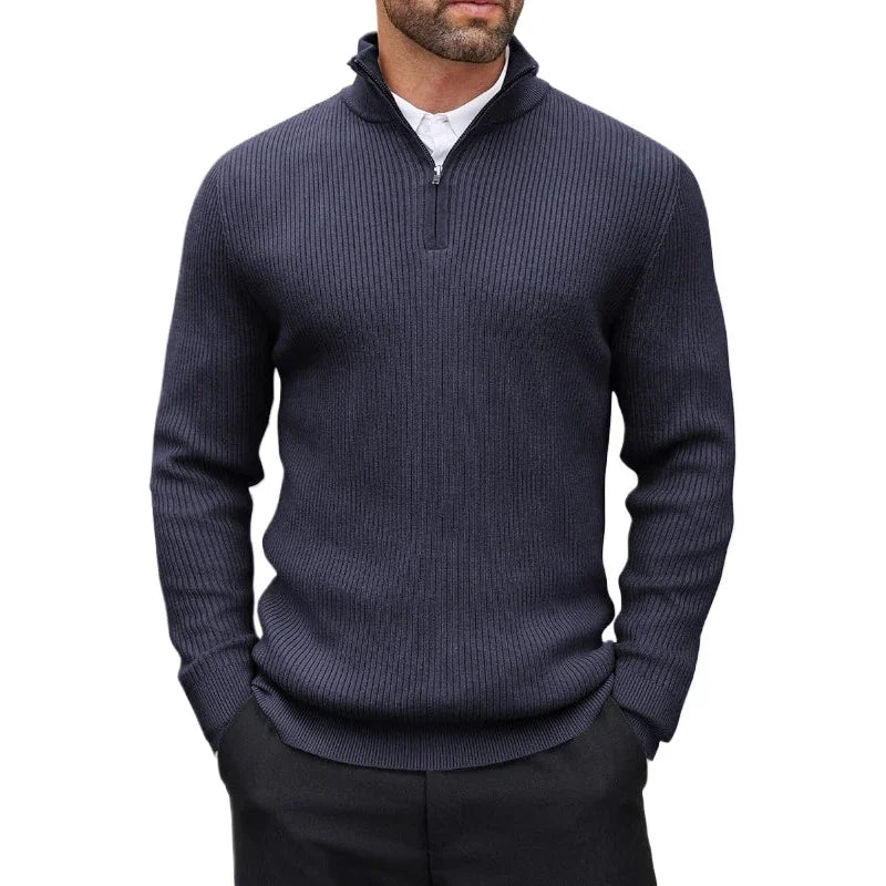 Men's Quarter-Zip Mock Neck Slim Sweater