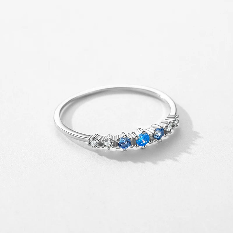 Sterling Silver Blue Zirconia Ring
