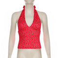 Polka Dot Halter Crop Tank Top