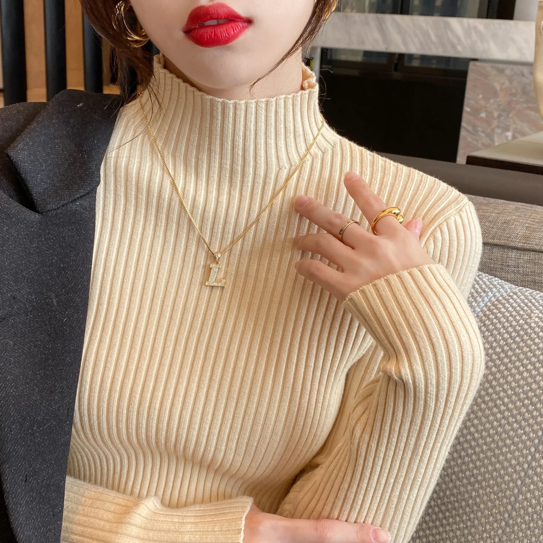 Women's Slim Knit Pullover Sweater