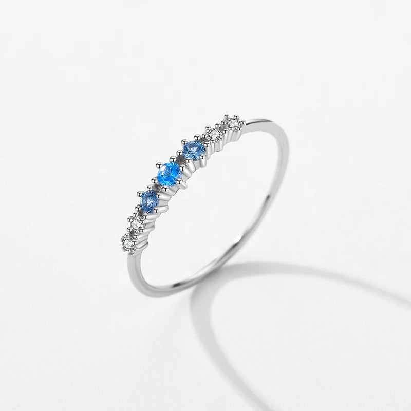 Sterling Silver Blue Zirconia Ring